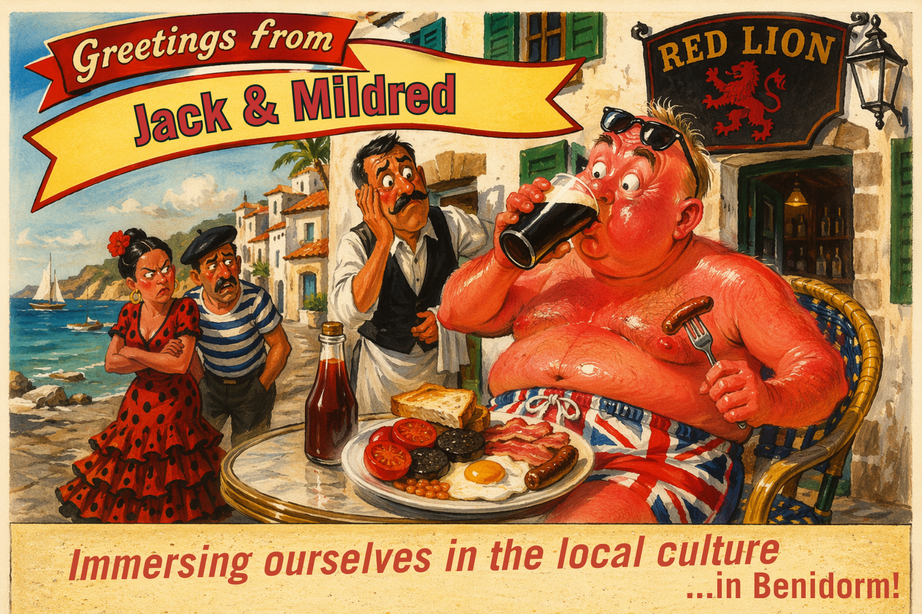 Vintage seaside postcard from Culture Immersion