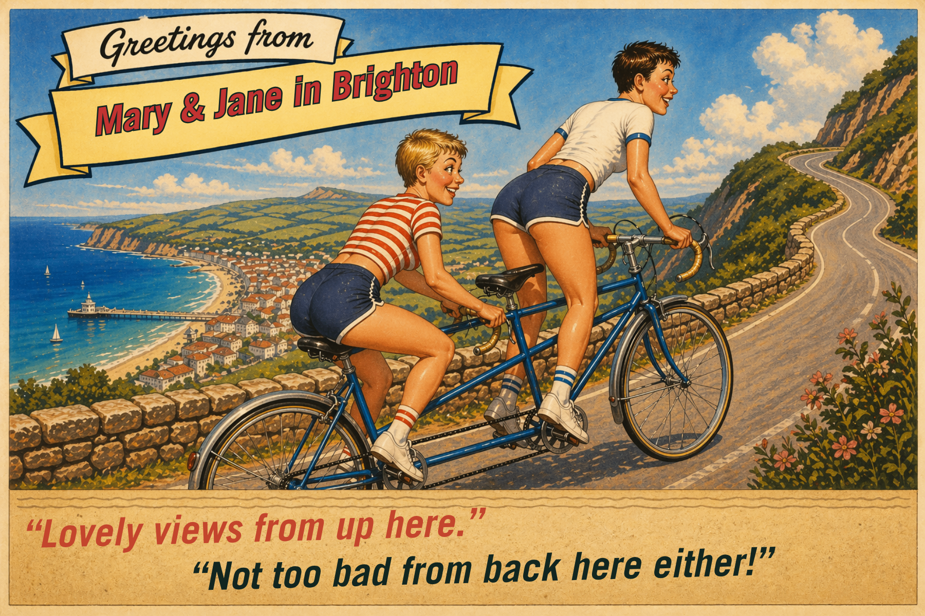 Vintage seaside postcard from Nice View