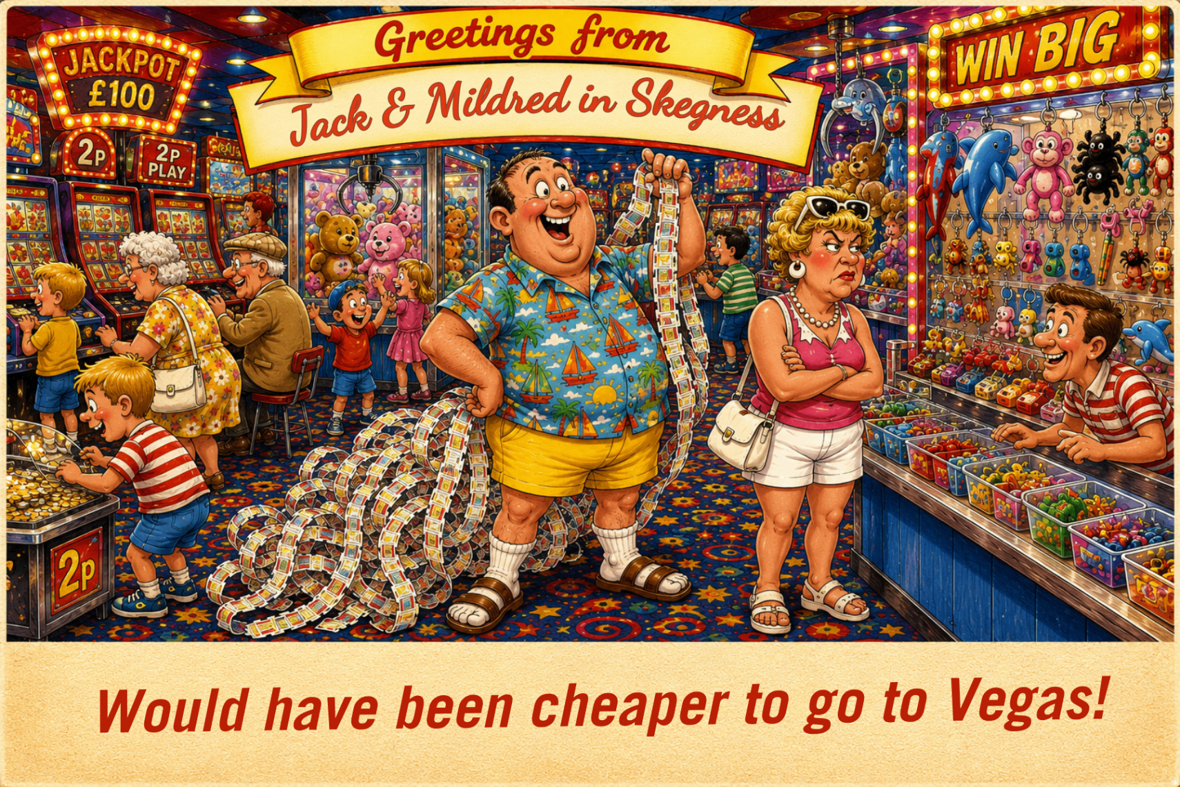 Vintage seaside postcard from Cheaper in Vegas