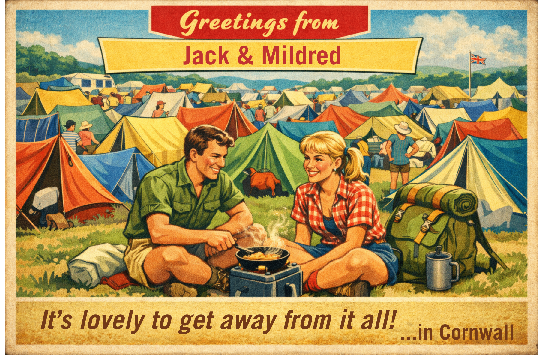 Vintage seaside postcard from Getting Away From It All