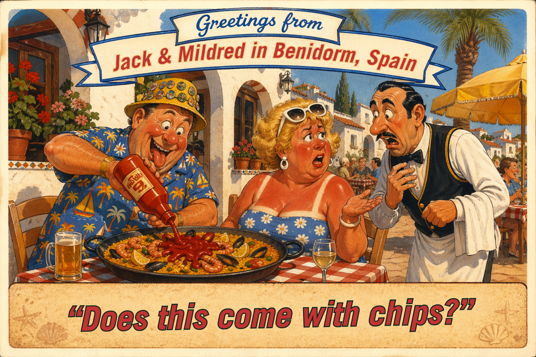 Vintage seaside postcard from Does This Come With Chips?