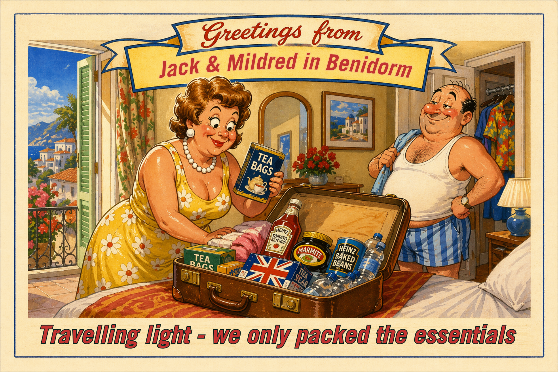 Vintage seaside postcard from Packing the Essentials!