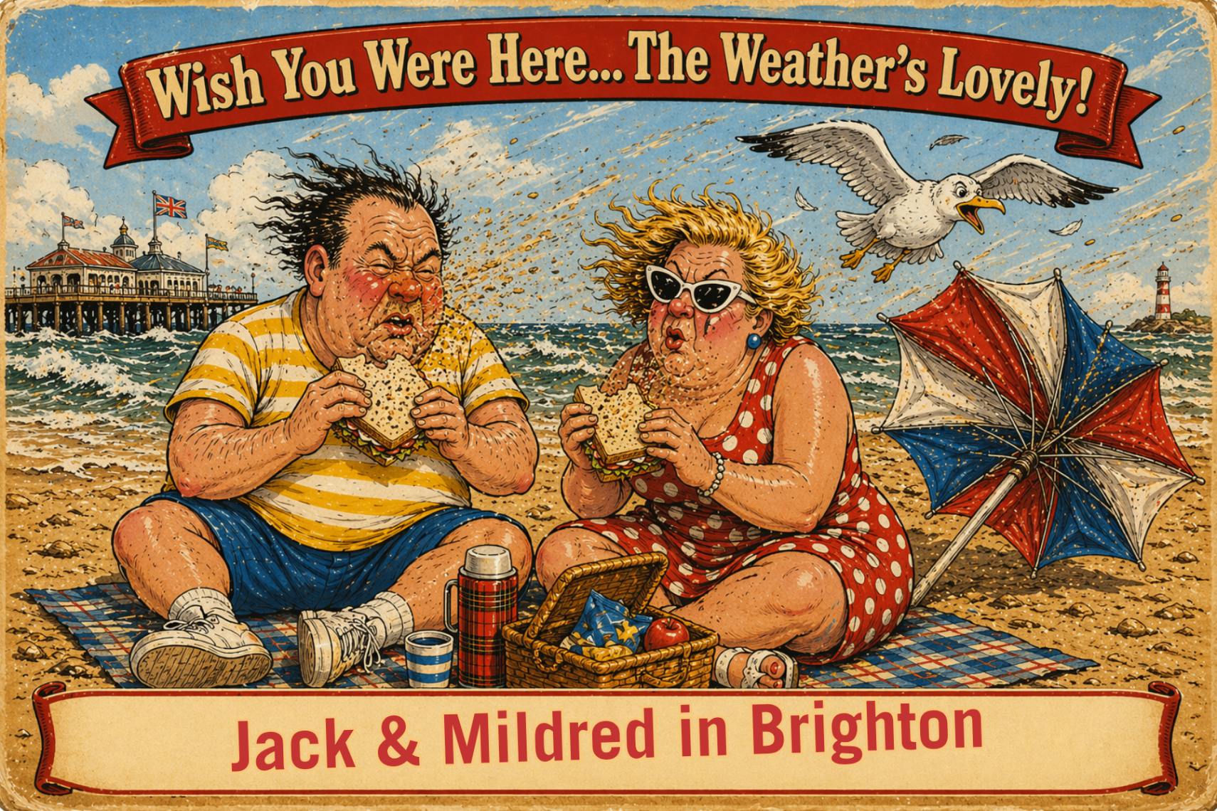 Vintage seaside postcard from Proper British Picnic