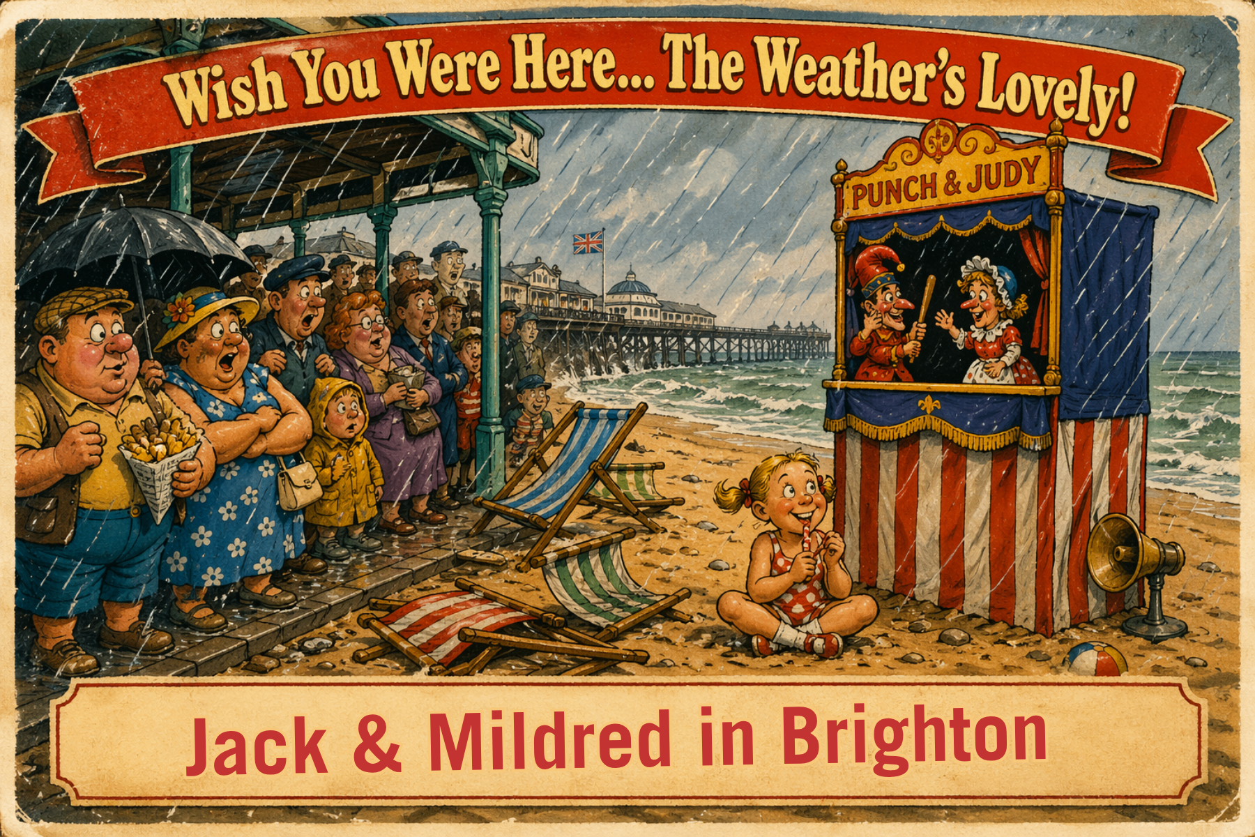 Vintage seaside postcard from Proper British Entertainment