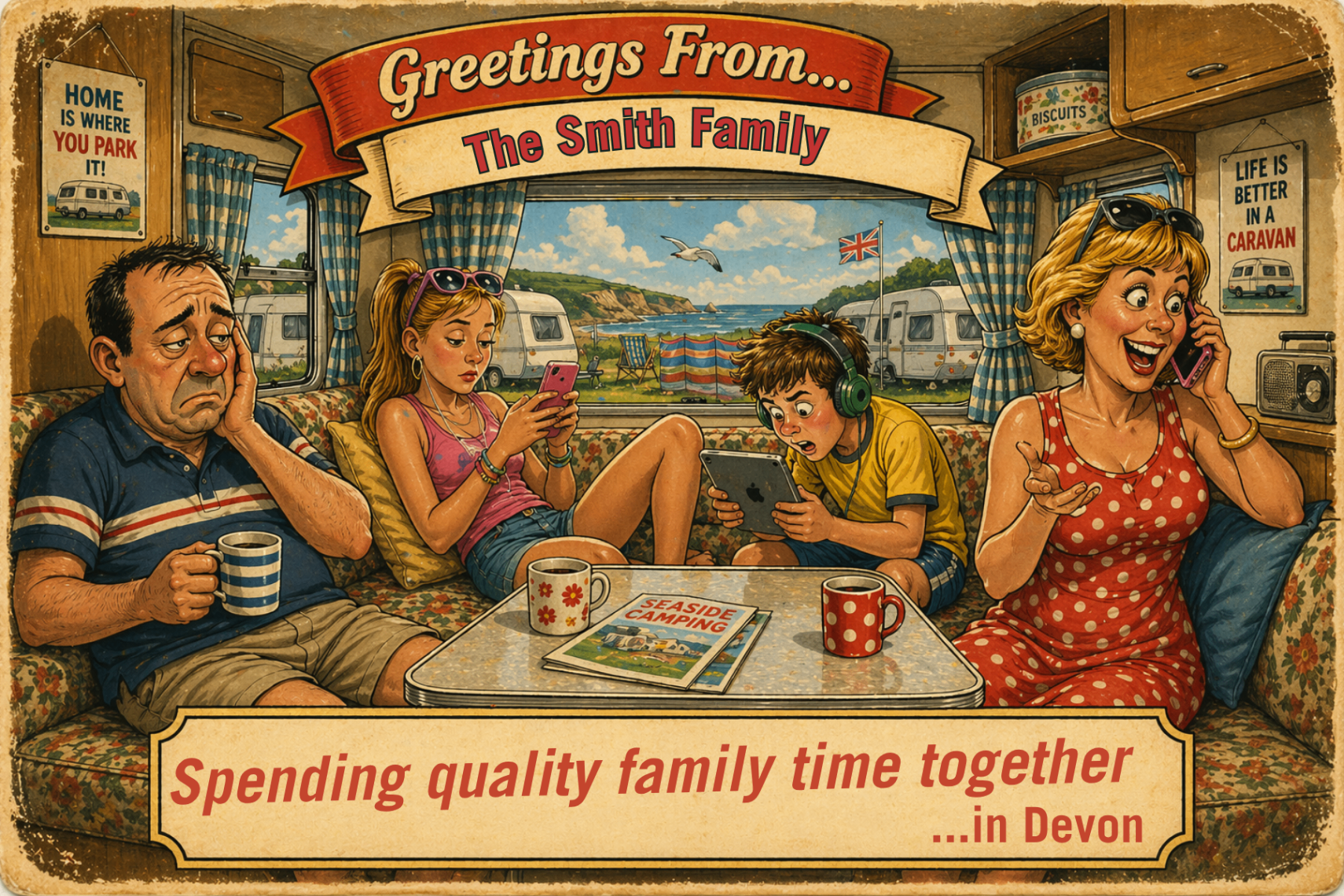 Vintage seaside postcard from Quality Family Time