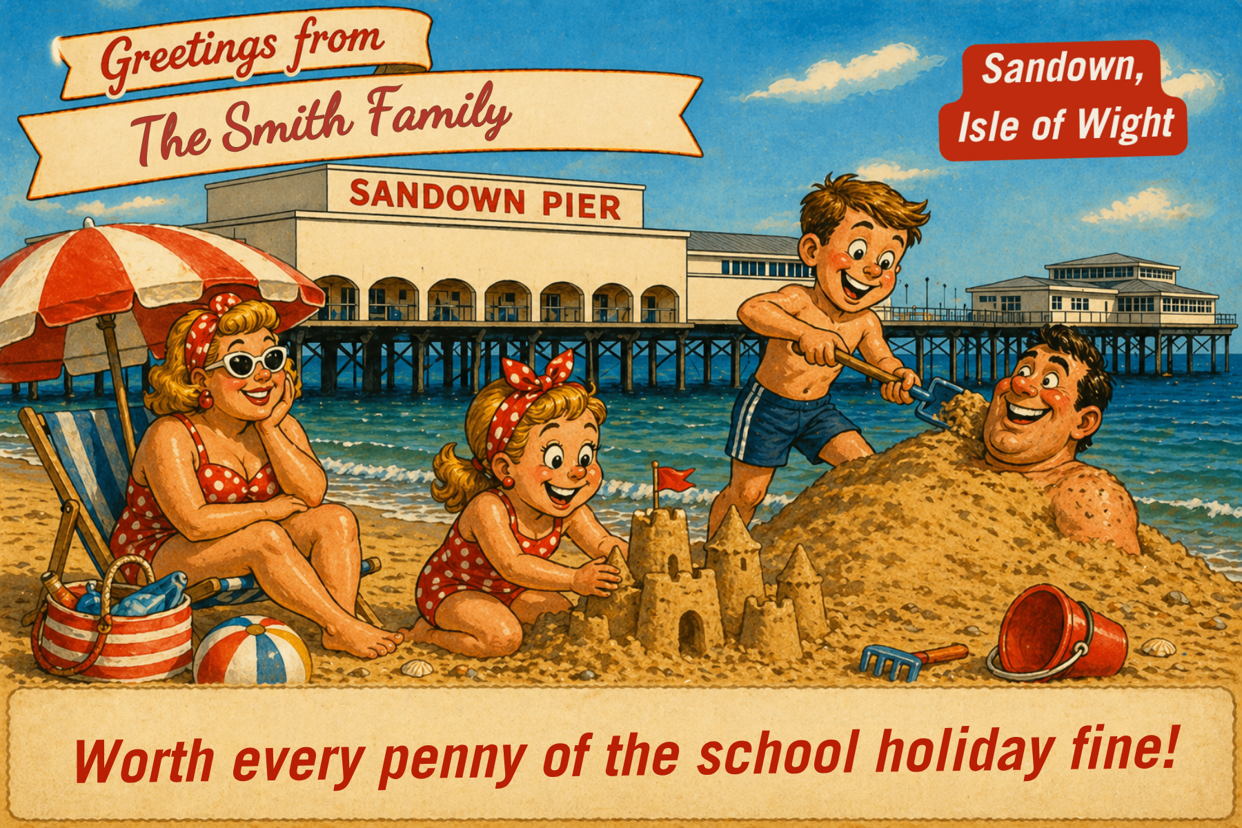 Vintage Isle of Wight postcard: Sandown #2