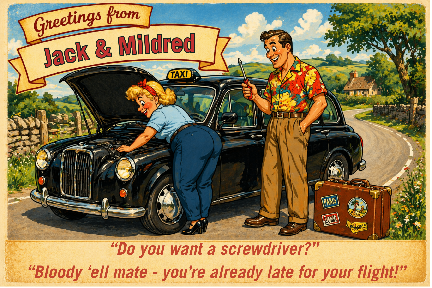 Vintage seaside postcard from Do You Want a Screwdriver?