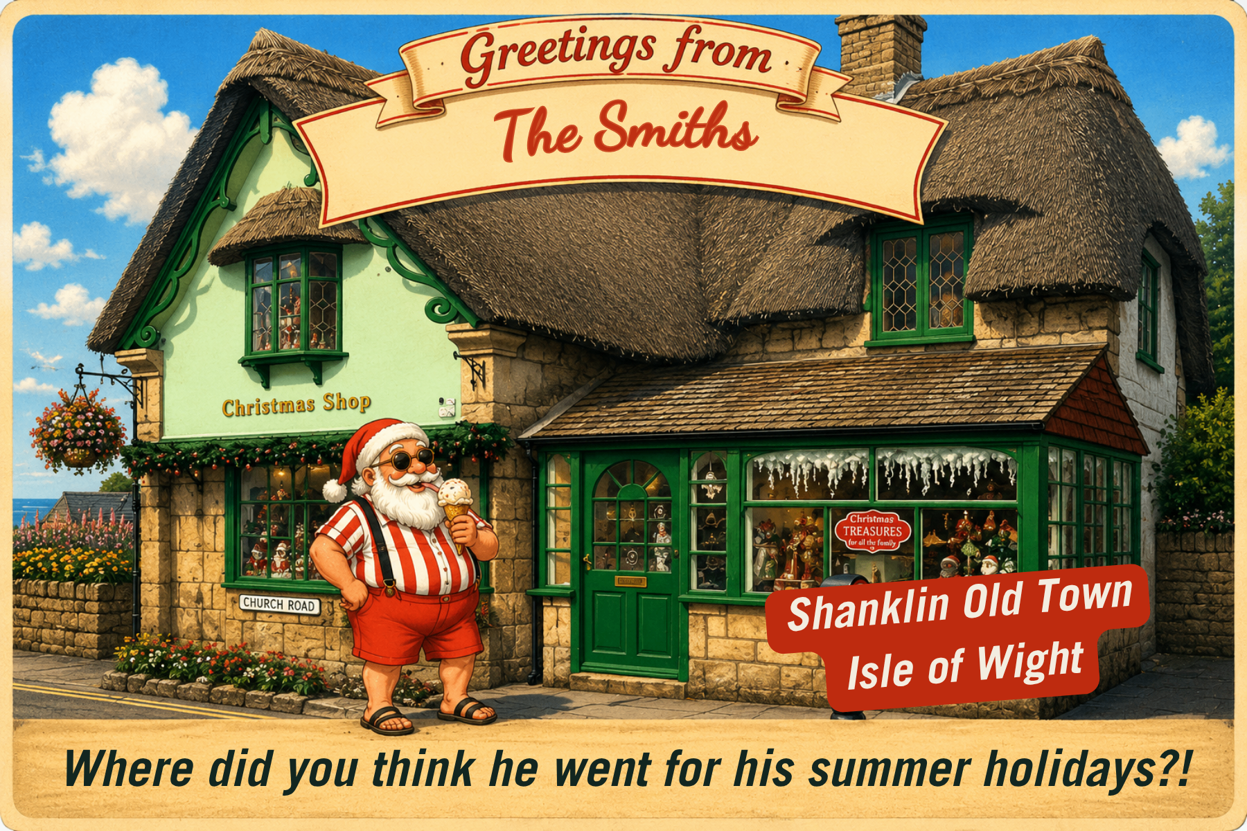 Vintage Isle of Wight postcard: Shanklin Old Town