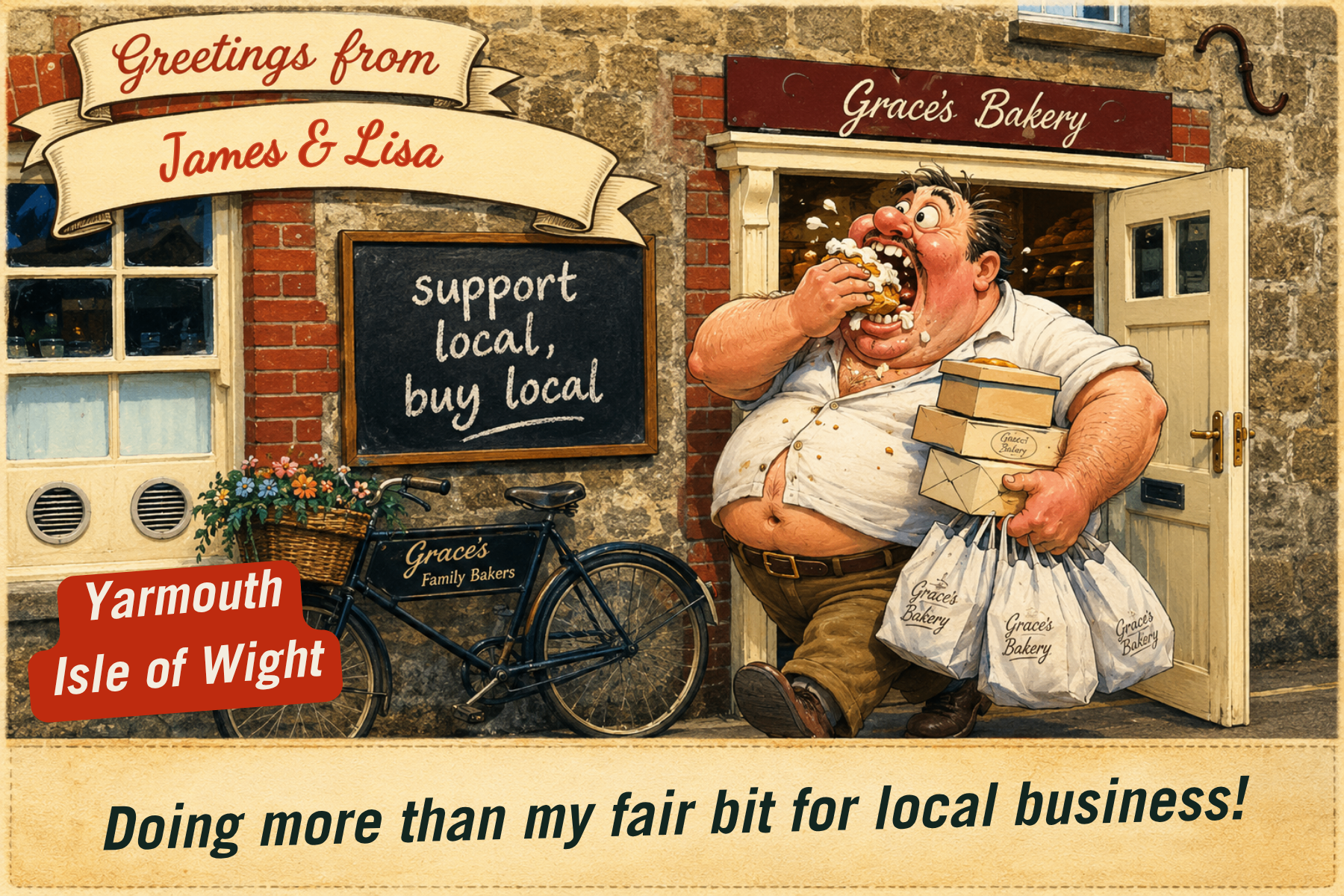 Vintage Isle of Wight postcard: Yarmouth